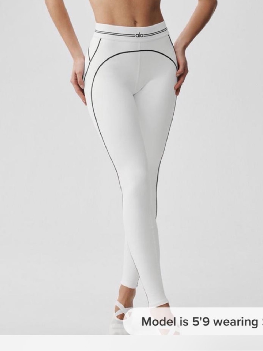 NWT Alo Yoga White & Black Airbrush Leggings high waisted+ size SMALL 4-6